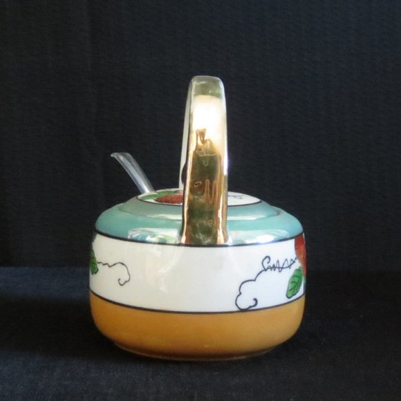 Naro Lidded Basket Jam Pot Vintage Ceramic Made in Japan Circa 40s or 50s - Picture 2 of 9